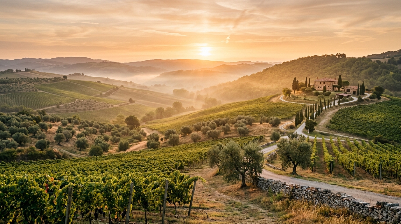 Paesaggio colline e vigneti Tenute di Leo a Portocannone